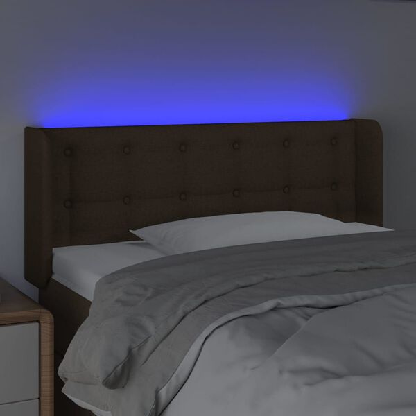 vidaXL s&ouml;t&eacute;tbarna sz&ouml;vet LED-es fejt&aacute;mla 83 x 16 x 78/88 cm