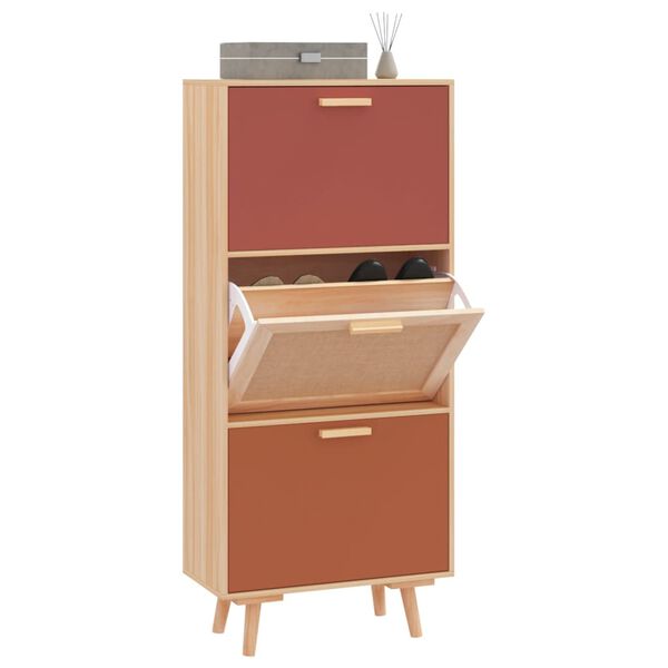 vidaXL szerelt fa cipőszekr&eacute;ny 52 x 25 x 120 cm