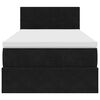 vidaXL Ottomán ágykeret matraccal Fekete 100x200cm bársony
