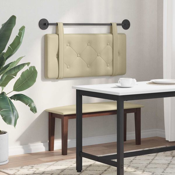 vidaXL Fali Fejt&aacute;mla Falra szerelhető Kr&eacute;m 80 cm Műbőr