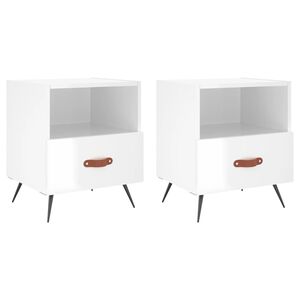 vidaXL 2 db magasf&eacute;nyű feh&eacute;r szerelt fa &eacute;jjeliszekr&eacute;ny 40x35x47,5 cm