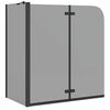 vidaXL Zuhanybe&eacute;p&iacute;t&eacute;s Fekete 120 x 68 x 130 cm ESG &uuml;veg &eacute;s alum&iacute;nium