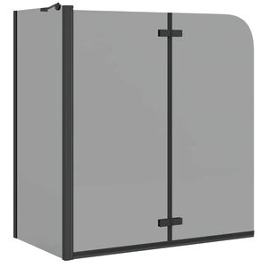 vidaXL Zuhanybe&eacute;p&iacute;t&eacute;s Fekete 120 x 68 x 130 cm ESG &uuml;veg &eacute;s alum&iacute;nium