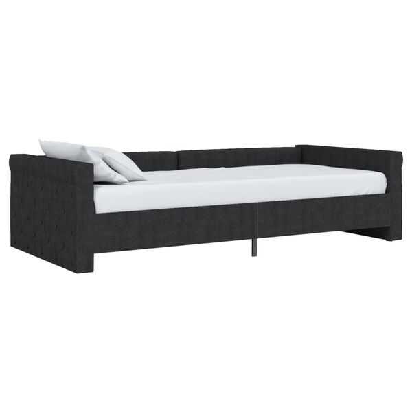 vidaXL fekete USB-s sz&ouml;vetbor&iacute;t&aacute;s&uacute; d&iacute;v&aacute;ny matraccal 90 x 200 cm