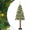 vidaXL Karcs&uacute; kar&aacute;csonyfa 300 LED-del Z&ouml;ld 180 cm PVC &eacute;s t&ouml;m&ouml;r fenyőfa