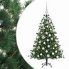 vidaXL Műkar&aacute;csonyfa g&ouml;mbbel 150 cm 150 LED Meleg feh&eacute;r PVC &eacute;s f&eacute;m
