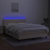 vidaXL kr&eacute;msz&iacute;nű sz&ouml;vet rug&oacute;s &eacute;s LED-es &aacute;gy matraccal 140x190cm