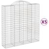 vidaXL 5 db &iacute;ves horganyzott vas gabion kos&aacute;r 200x50x200/220 cm