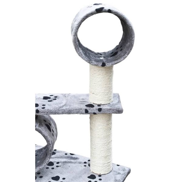 vidaXL szürke mancsnyomokkal deluxe kaparófa 230-260 cm