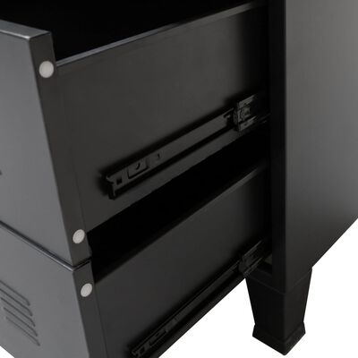 vidaXL ipari stílusú fekete fém fiókos szekrény 78 x 40 x 93 cm