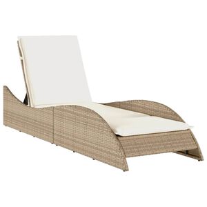 vidaXL b&eacute;zs polyrattan napoz&oacute;&aacute;gy p&aacute;rn&aacute;val 60x205x73 cm