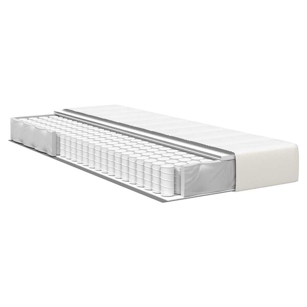 vidaXL Ágy Matrac matracmal Krém 90 x 200 cm szövet