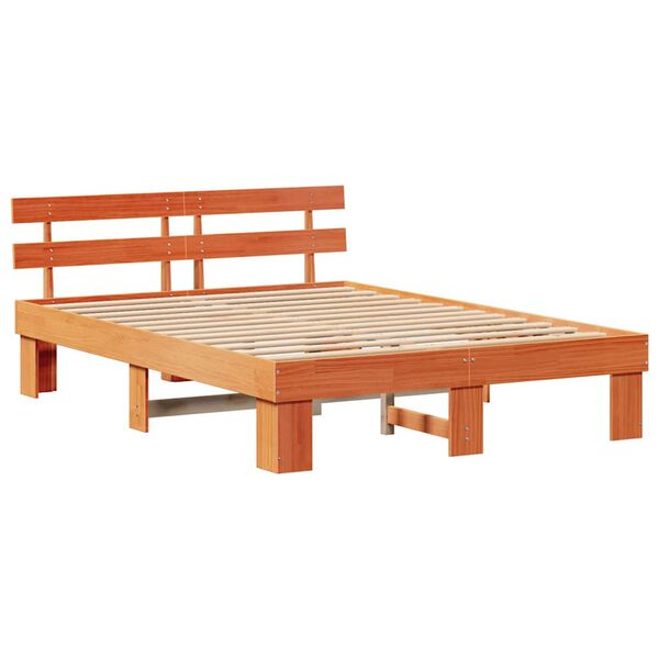 vidaXL &Aacute;gykeret fejt&aacute;ml&aacute;val Faggy&uacute; barna 160 x 200 cm T&ouml;m&ouml;r fenyőfa