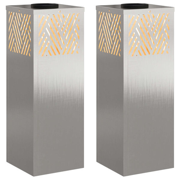 vidaXL Napelemmel műk&ouml;dő LED &ouml;sv&eacute;ny vil&aacute;g&iacute;t&aacute;s 2 pcs Rozsdamentes ac&eacute;l