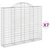 vidaXL 7 db &iacute;ves horganyzott vas gabion kos&aacute;r 200x30x160/180 cm