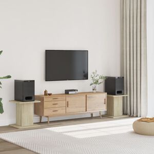 vidaXL 2 db sonoma t&ouml;lgy sz&iacute;nű szerelt fa hangsz&oacute;r&oacute;&aacute;llv&aacute;ny 30x30x40 cm