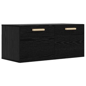 vidaXL Fali Szekr&eacute;ny Falra szerelhető Fekete t&ouml;lgy 80 x 36,5 x 35 cm