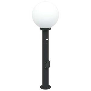 vidaXL oszlopl&aacute;mpa &eacute;rz&eacute;kelővel &eacute;s aljzattal 80 cm fekete IP44