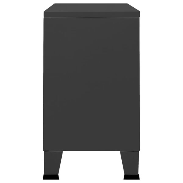 vidaXL antracitszürke fém és üveg tálalószekrény 105 x 35 x 62 cm