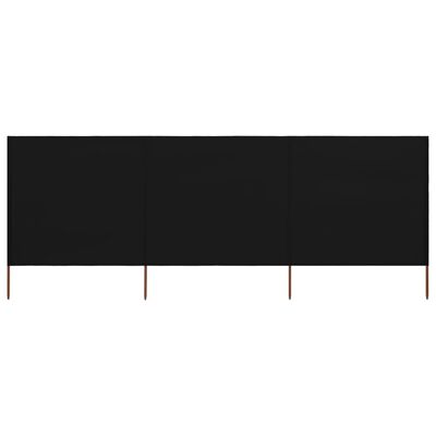 vidaXL 3 paneles fekete szövet szélfogó 400 x 80 cm
