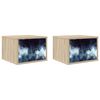 vidaXL Fali &eacute;jjeli szekr&eacute;ny RAALTE 2 db Sonoma T&ouml;lgy 36 x 33 x 25 cm