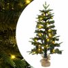 vidaXL Mini Kar&aacute;csonyfa 60 cm 25 LED Meleg feh&eacute;r PVC &eacute;s PE Z&ouml;ld
