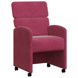 vidaXL Kerekes &Eacute;tkező Sz&eacute;kek 2 db B&aacute;rsony bord&oacute; 58 x 65 x 98 cm