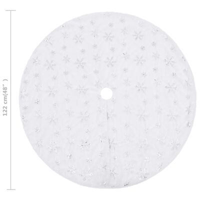 vidaXL fehér műszőrme luxus karácsonyfatalp-takaró 122 cm