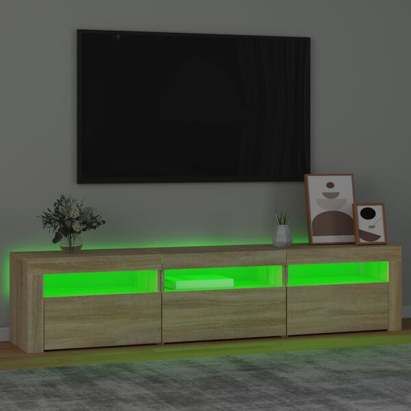 vidaXL sonoma tölgy színű TV-szekrény LED-lámpákkal 180x35x40 cm