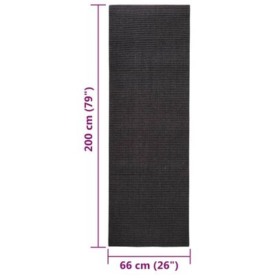 vidaXL fekete szizálszőnyeg kaparófához 66 x 200 cm