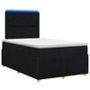 vidaXL LED Boxspring &Aacute;gy Mattal fejt&aacute;ml&aacute;val Fekete 120 x 200 cm Sz&ouml;vet