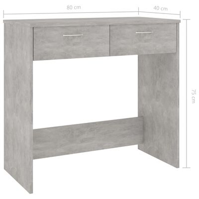 vidaXL betonszürke forgácslap íróasztal 80 x 40 x 75 cm
