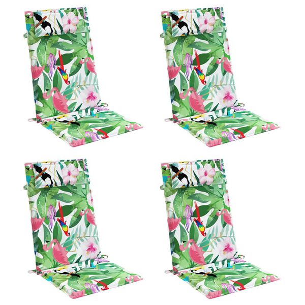 vidaXL 4 db többszínű oxford szövet magas háttámlájú székpárna