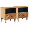 vidaXL &Eacute;jjeli asztal 2 db Barna 50 x 33 x 60 cm T&ouml;m&ouml;r Mang&oacute;f&aacute;t