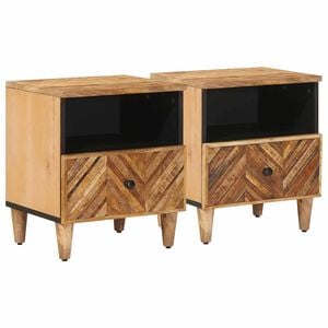 vidaXL &Eacute;jjeli asztal 2 db Barna 50 x 33 x 60 cm T&ouml;m&ouml;r Mang&oacute;f&aacute;t