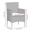 vidaXL 7 részes szürke és fekete kerti étkezőgarnitúra párnákkal