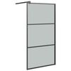 vidaXL fekete s&ouml;t&eacute;t ESG &uuml;veg zuhanyfal 115x195cm