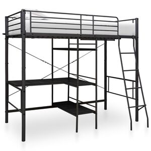 vidaXL fekete f&eacute;m emeletes &aacute;gykeret asztallal 90 x 200 cm