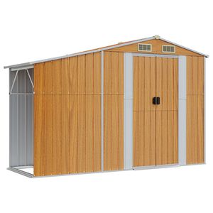 vidaXL barna horganyzott ac&eacute;l kerti f&eacute;szer 277x93x179 cm