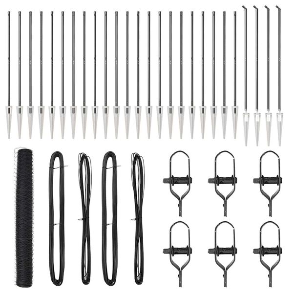 vidaXL Ker&iacute;t&eacute;soszlop Sz&uuml;rke 50 x 1,2 m (50 mm h&aacute;l&oacute;s) Ac&eacute;l &eacute;s PVC