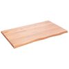 vidaXL vil&aacute;gosbarna kezelt t&ouml;m&ouml;r fa f&uuml;rdőszobai pult 100x60x(2-4) cm