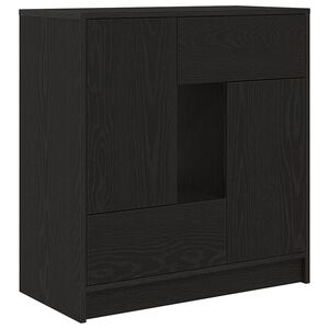 vidaXL fekete t&ouml;lgy kom&oacute;d fi&oacute;kokkal &eacute;s ajt&oacute;kkal 70,5x34x74,5 cm