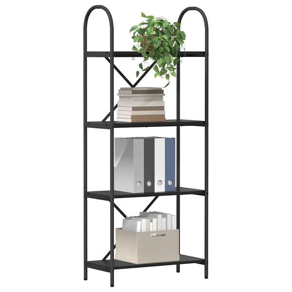 vidaXL K&ouml;nyvespolc Fekete t&ouml;lgy 60 x 30 x 146 cm Faanyag