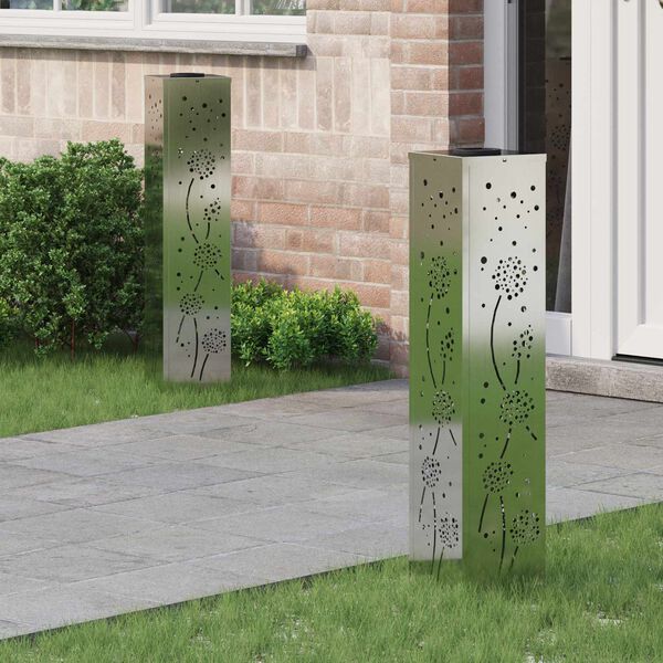 vidaXL Napelemmel műk&ouml;dő LED &ouml;sv&eacute;ny vil&aacute;g&iacute;t&aacute;s 2 pcs Rozsd&aacute;s