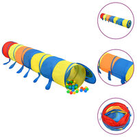 vidaXL többszínű poliészter gyerek-játszóalagút 250 labdával 245 cm