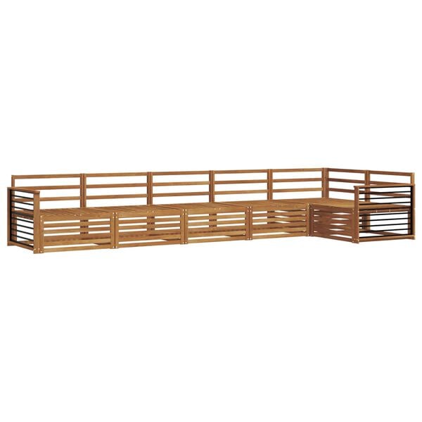 vidaXL K&uuml;lt&eacute;ri kanap&eacute; szett 6 pcs Term&eacute;szetes T&ouml;m&ouml;r Ak&aacute;cfa