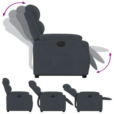 vidaXL elektromos felállást segítő sötétszürke bársony fotel