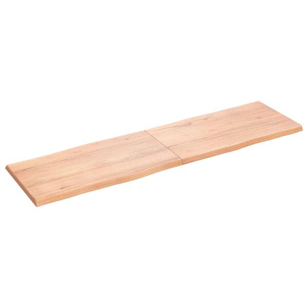 vidaXL világosbarna kezelt tömör asztallap 180x50x(2-4) cm