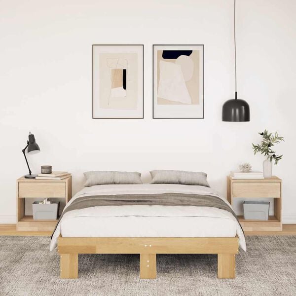 vidaXL ágykeret matrac nélkül 120x200 cm tömör fa tölgyfa