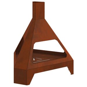 vidaXL Tűzgy&uacute;jt&oacute; t&aacute;l Rozsd&aacute;s 50 x 43 x 52 cm Időj&aacute;r&aacute;s&aacute;ll&oacute; Ac&eacute;l